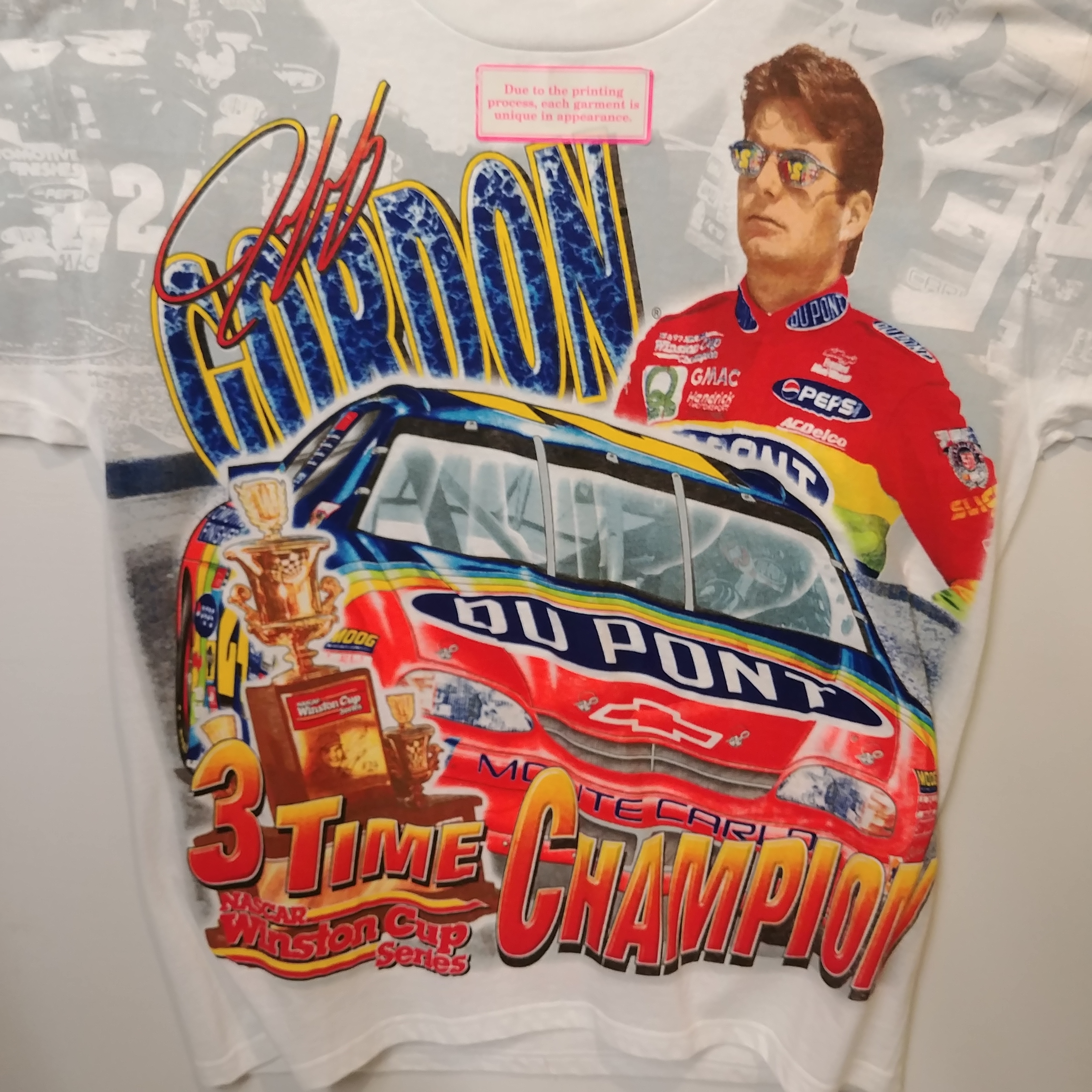 1998 Jeff Gordon Dupont "Winston Cup Champion" total print tee