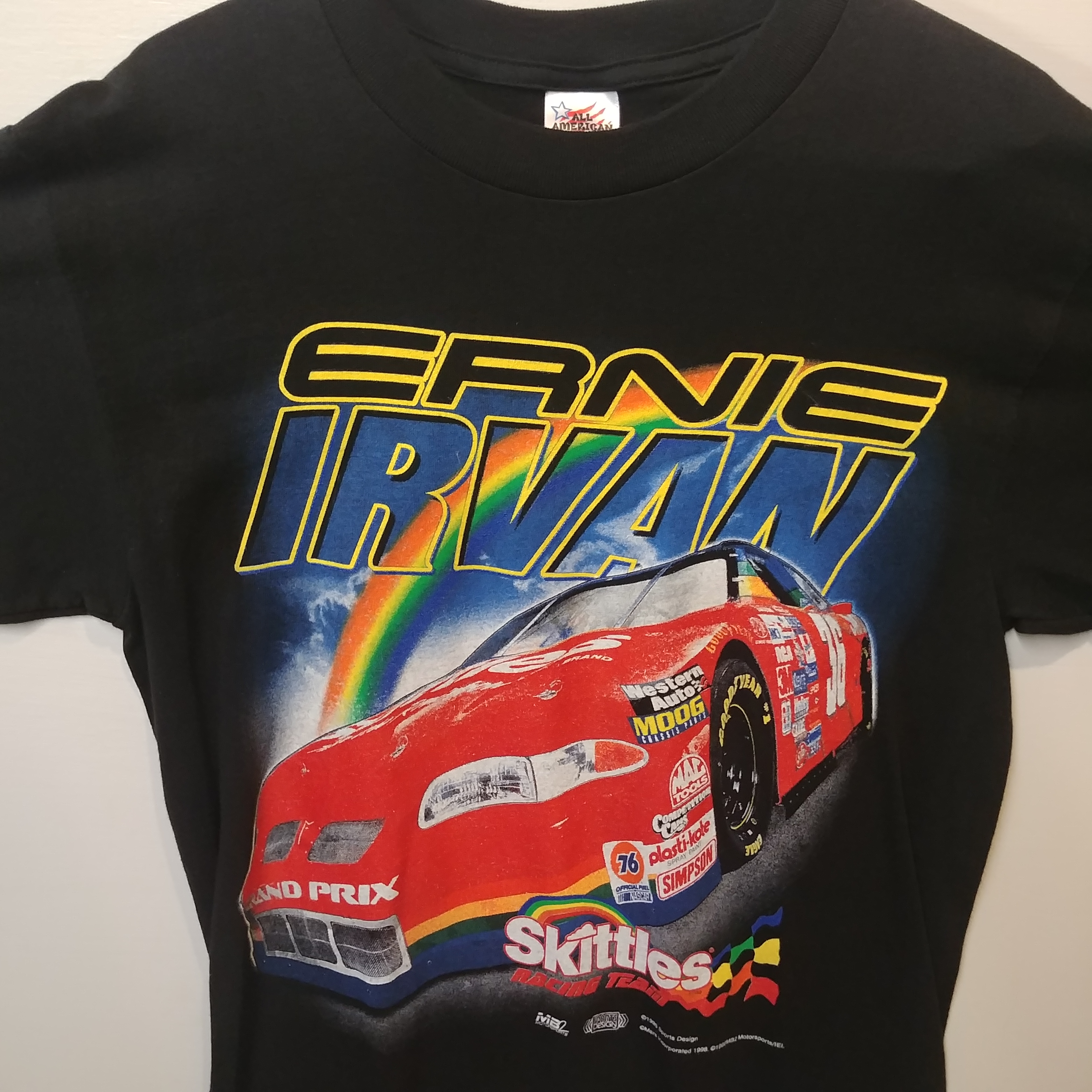 1998 Ernie Irvan Skittles "Schedule" tee