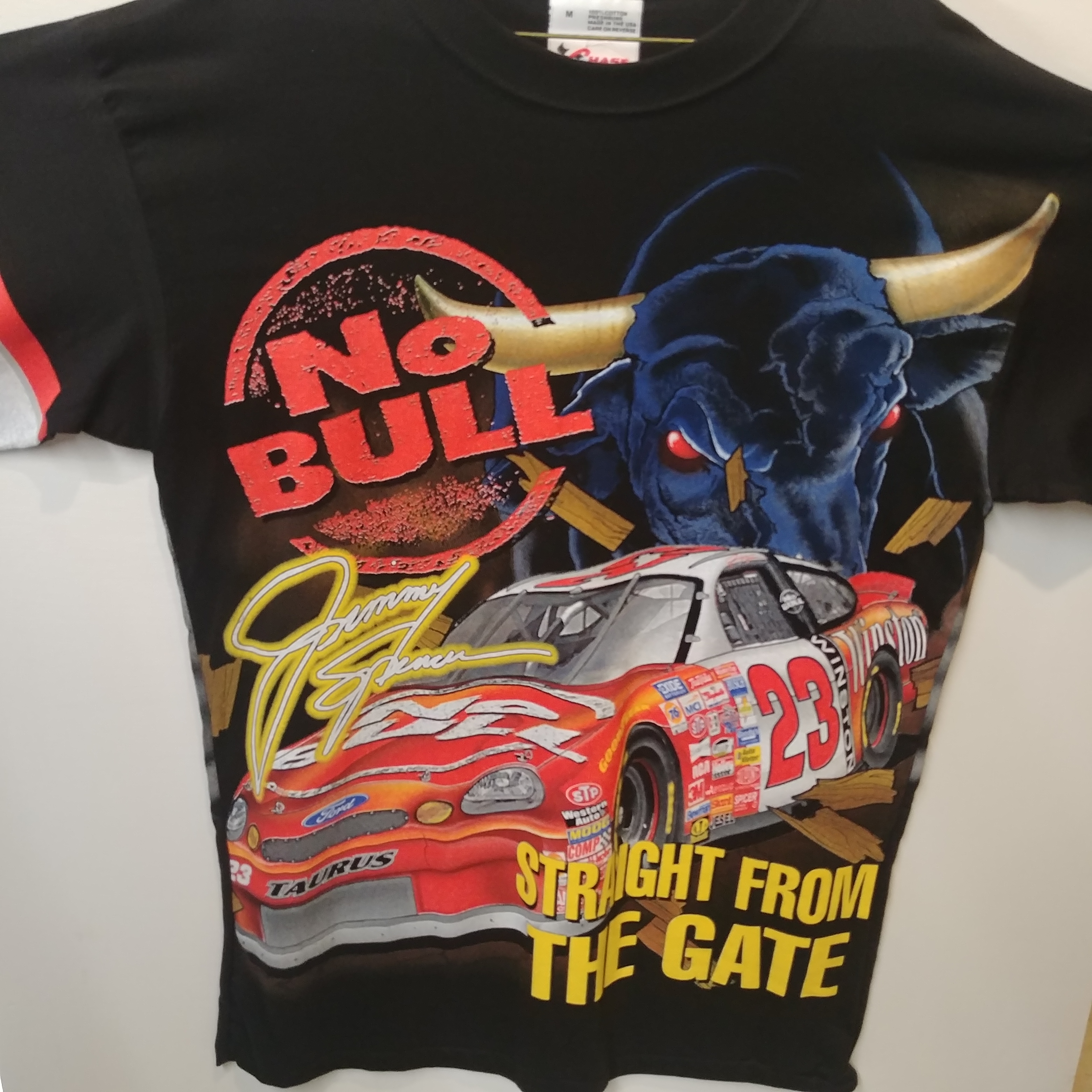 1998 Jimmy Spencer Winston No Bull "Straight From The Gate" Total Print tee