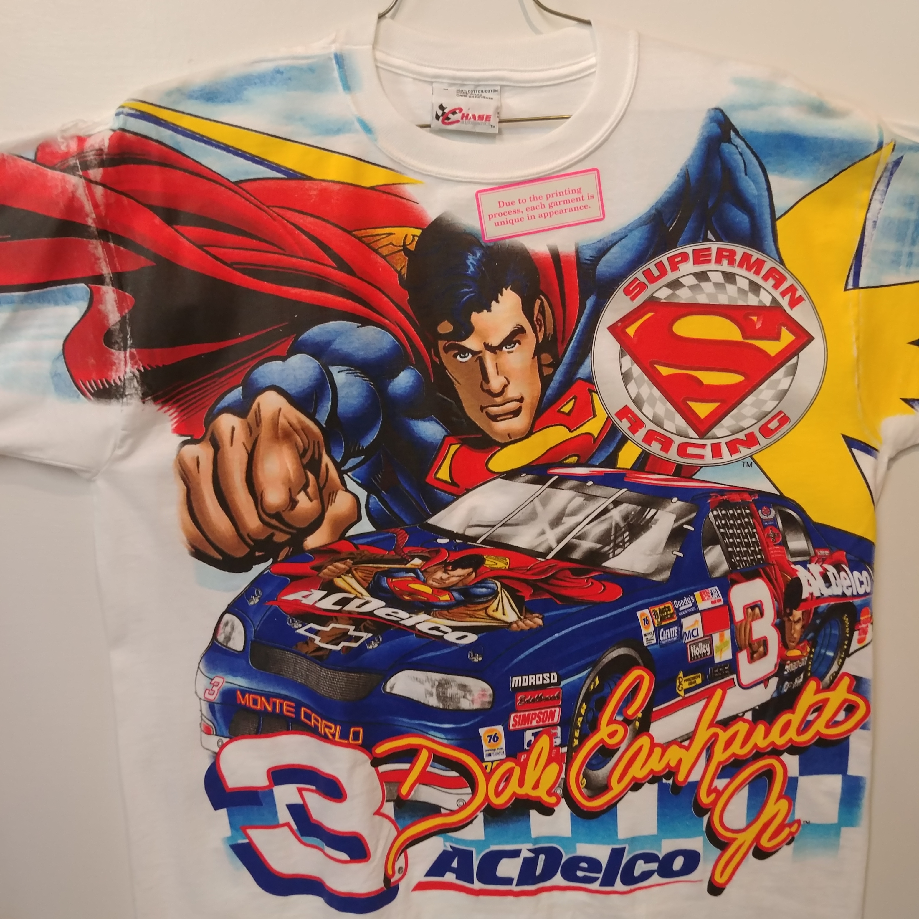 1999 Dale Earnhardt Jr AC Delco "Superman" Total Print tee