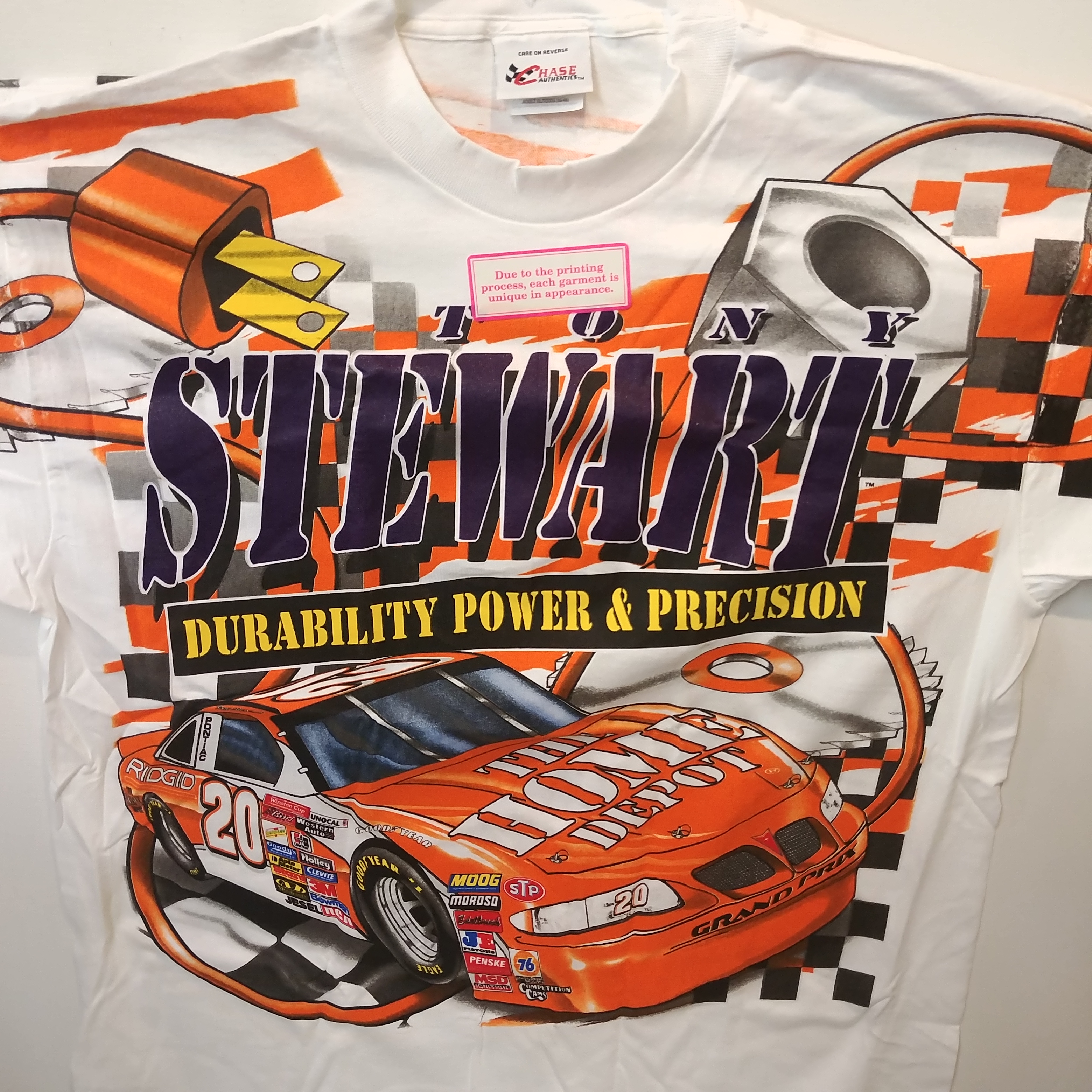 1999 Tony Stewart Home Depot "Heavy Duty Speed" total print tee