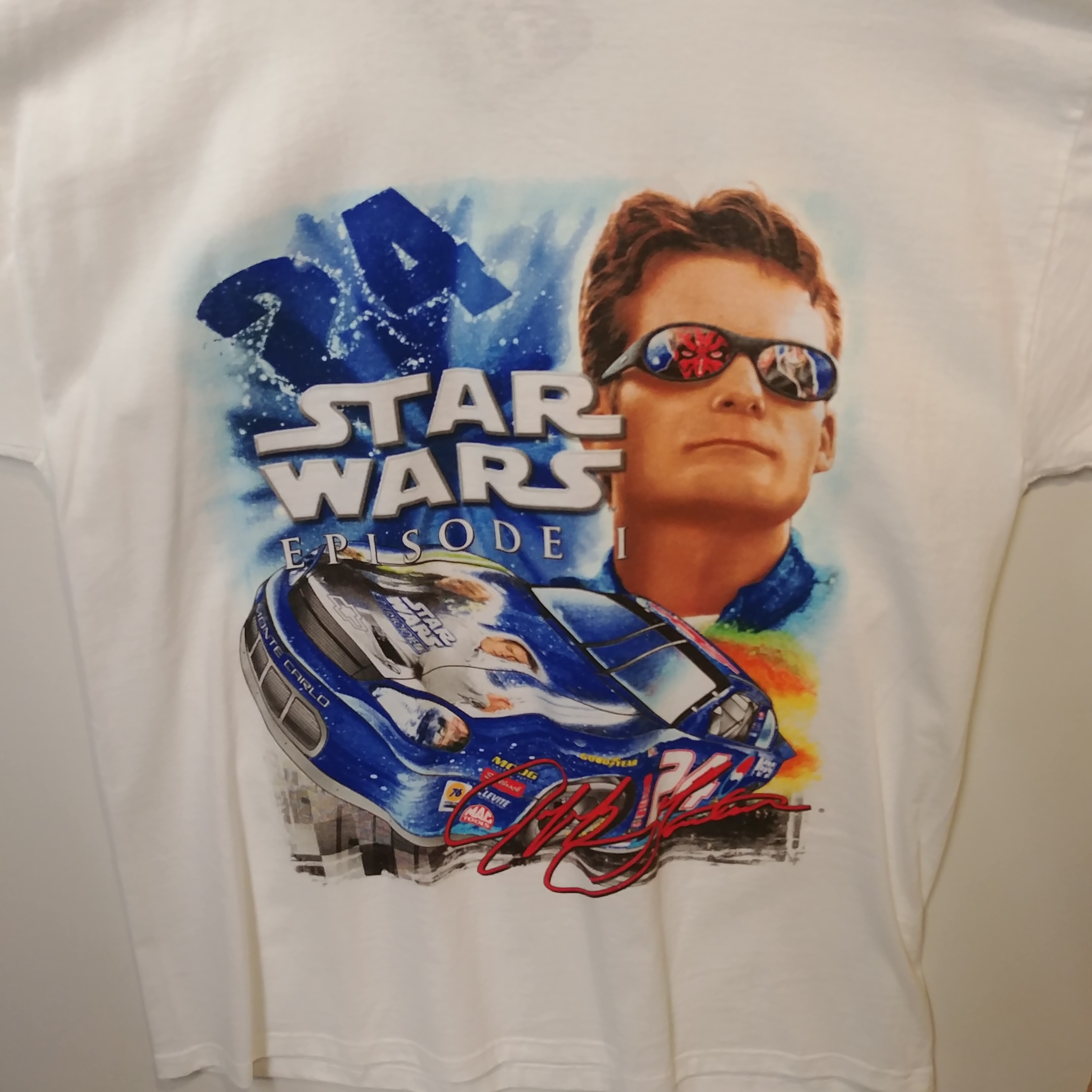 1999 Jeff Gordon Pepsi "Star Wars Episode 1" white tee