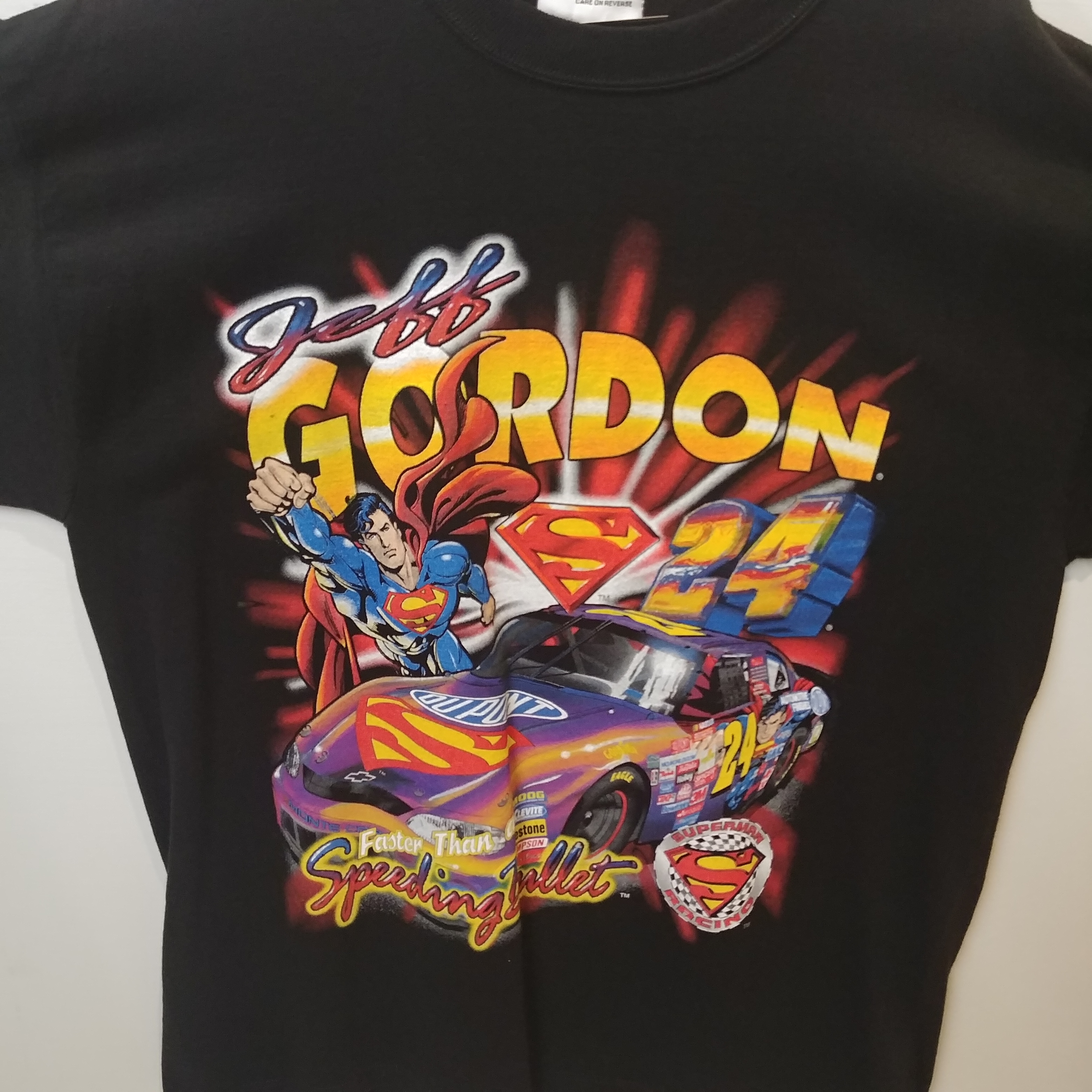 1999 Jeff Gordon  Dupont "Superman""Speeding Bullet" black tee