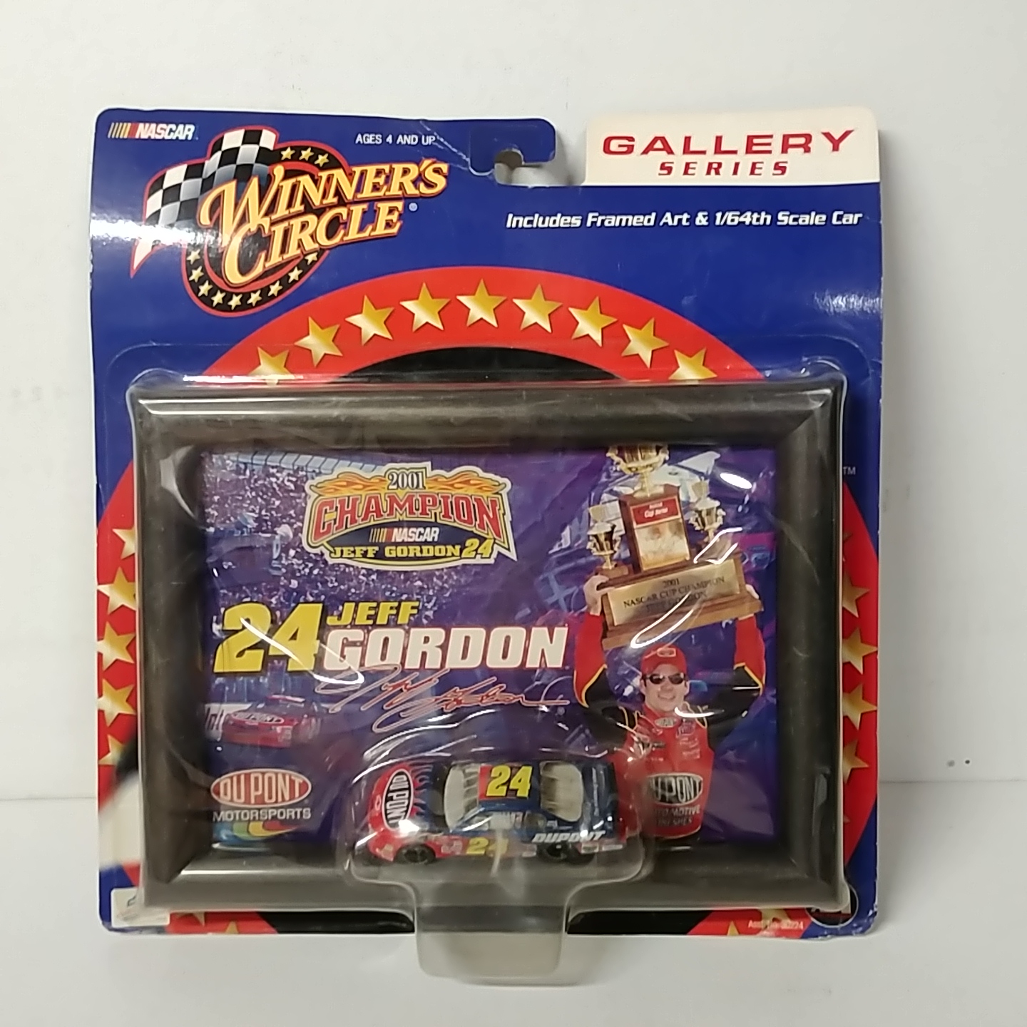 2001 Jeff Gordon 1/64th Dupont "Winston Cup Champion" framed car