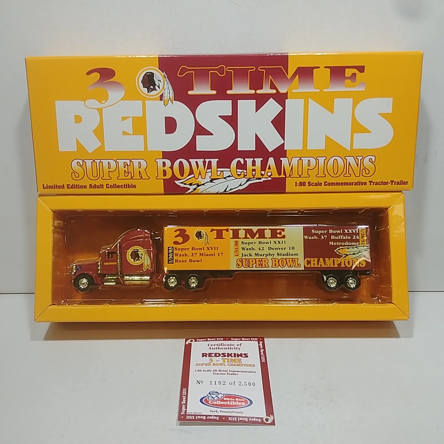 2001 Washington Redskins 1/80th 3 Time Super Bowl Champions Tribute Transporter