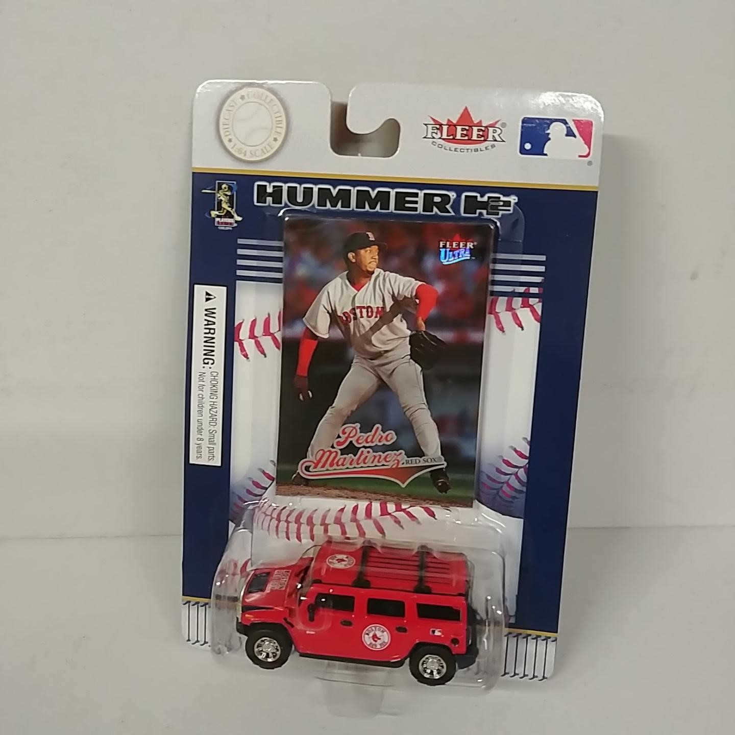 2004 Boston Red Sox 1/64th Hummer with Pedro Martinez trading card