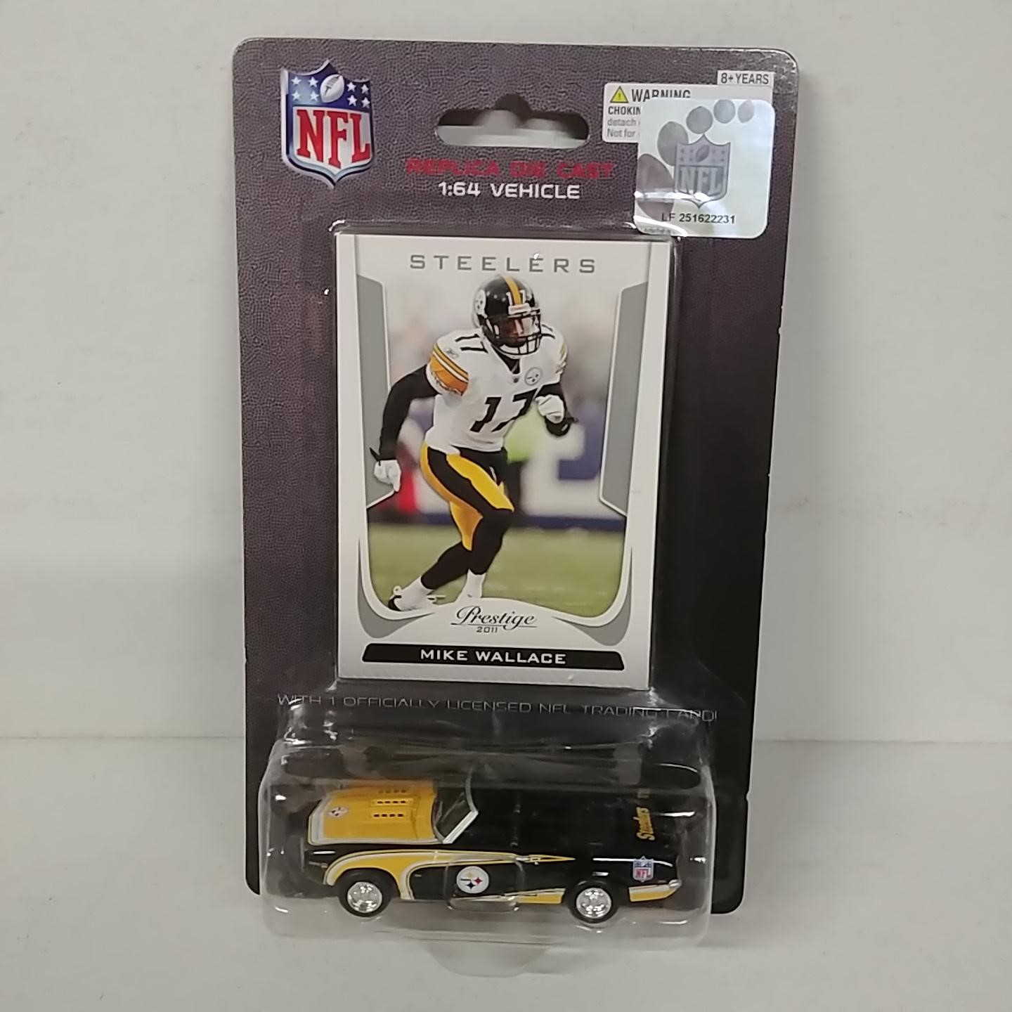 2011 Pittsburgh Steelers 1/64th Mustang with Mike Wallace trading card