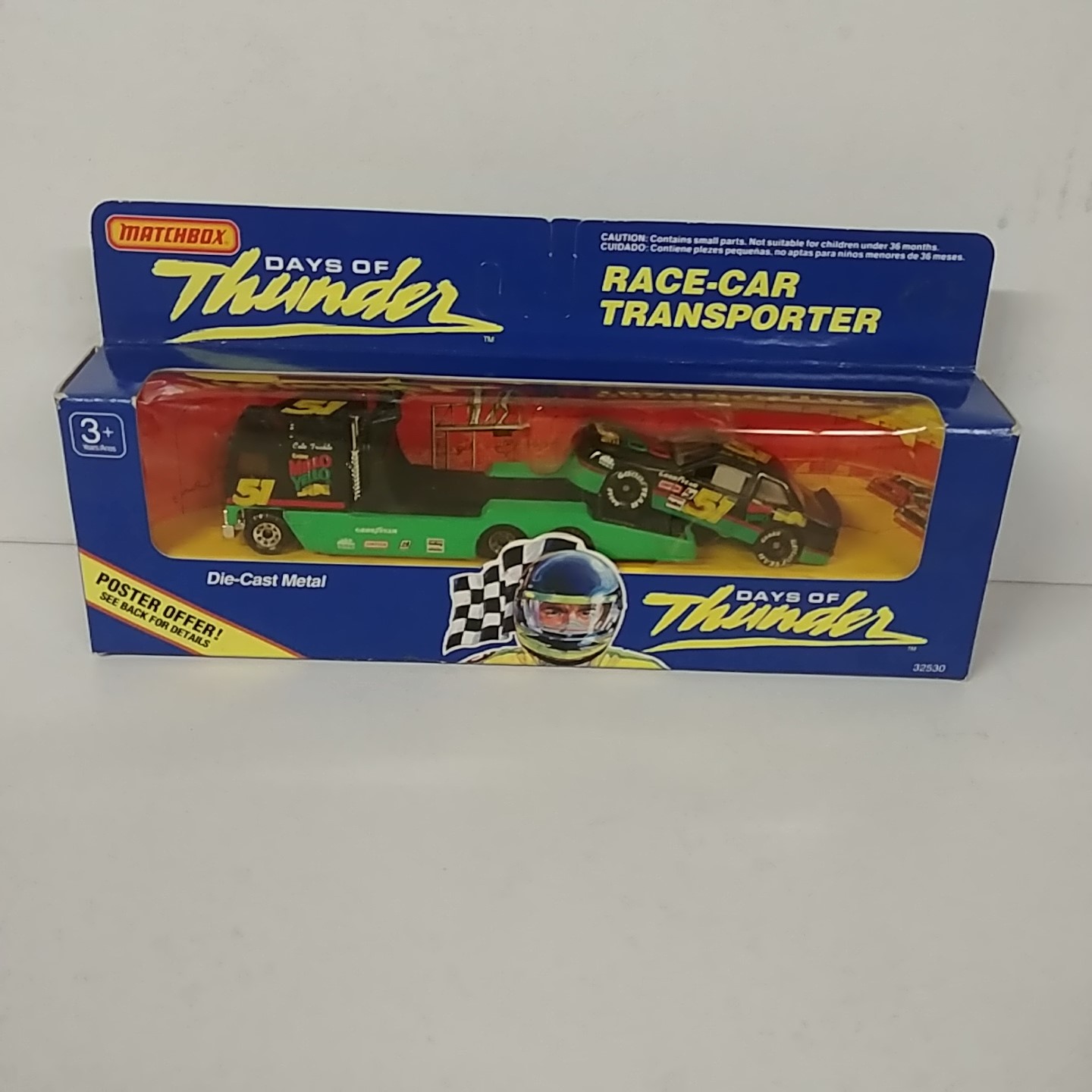 1990 Cole Trickle 1/87th Mellow Yellow Car Roll Back with 1/64th Car