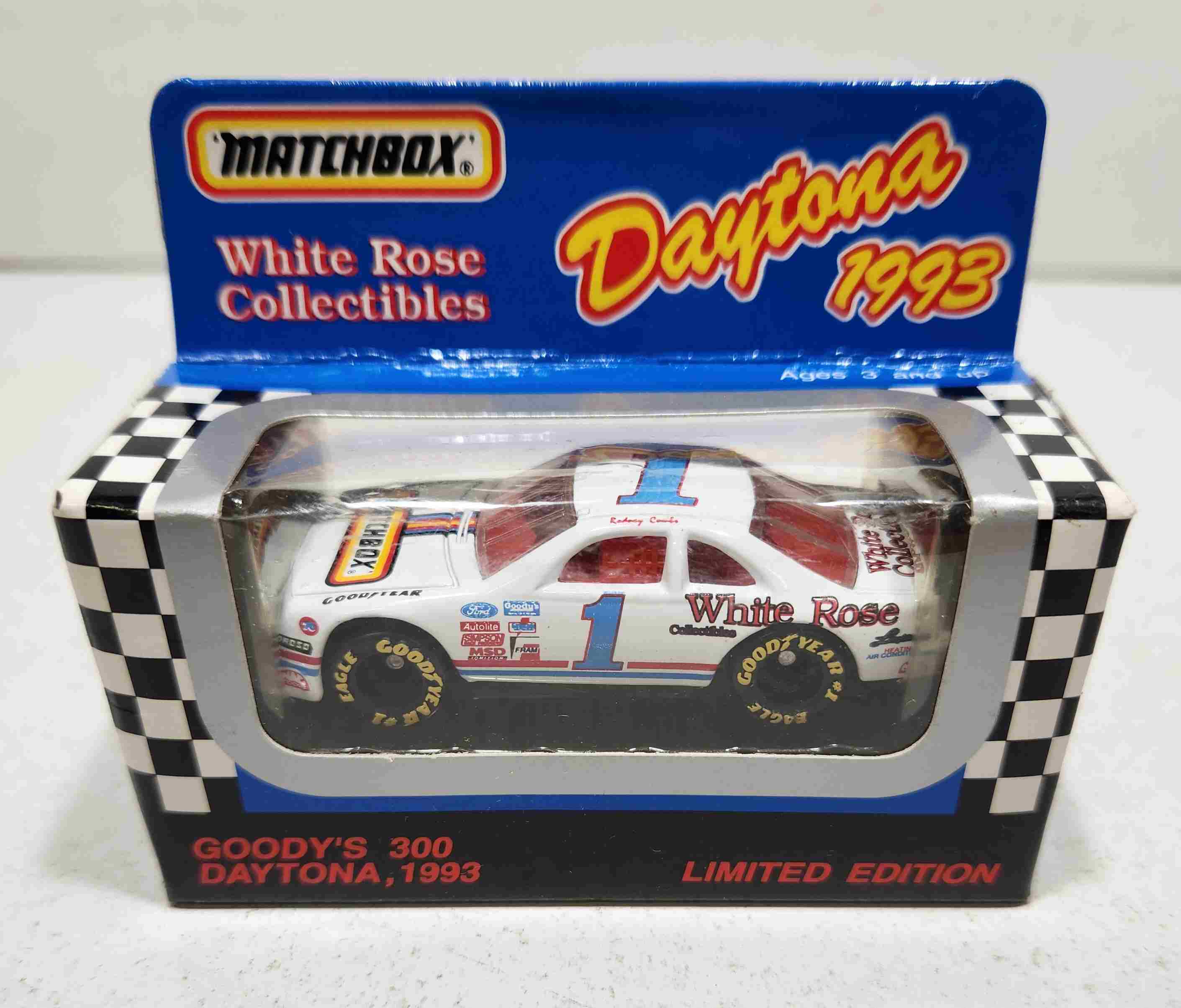 1993 Rodney Combs 1/64th White Rose Matchbox "Busch Series" Lumina