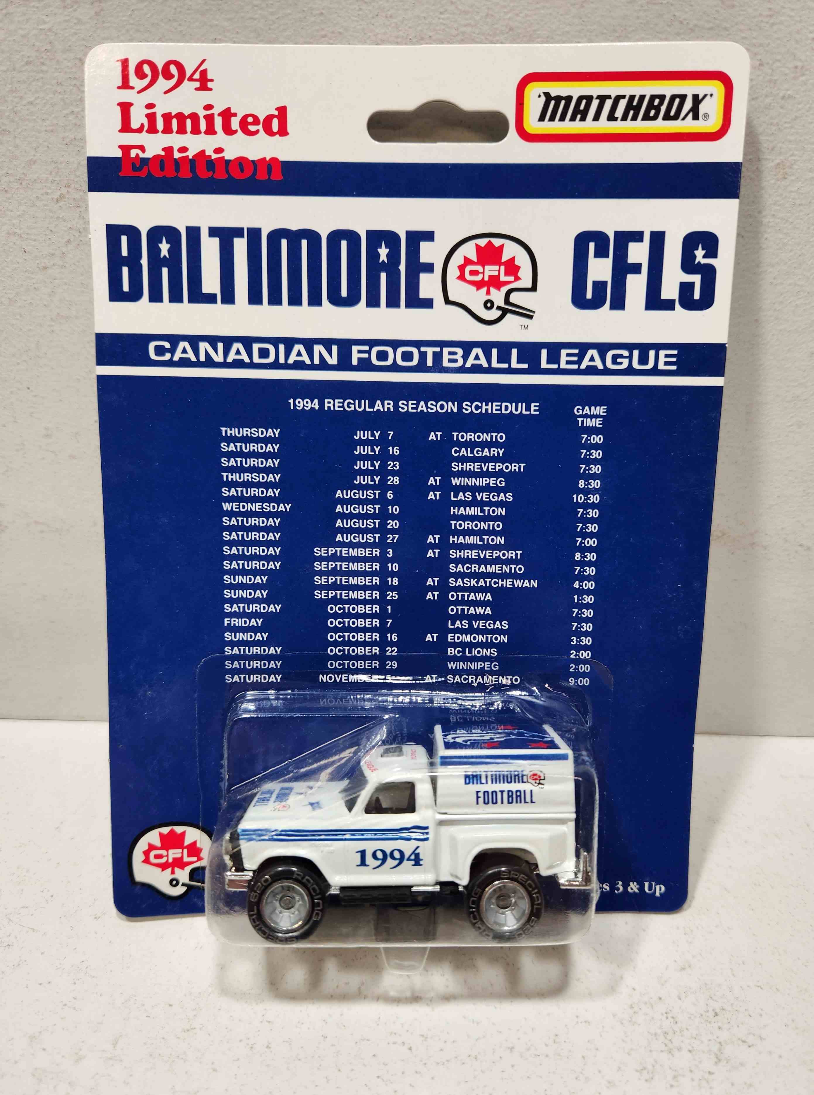 1994 Baltimore Stallions "Canadian Football League" Pickup Truck
