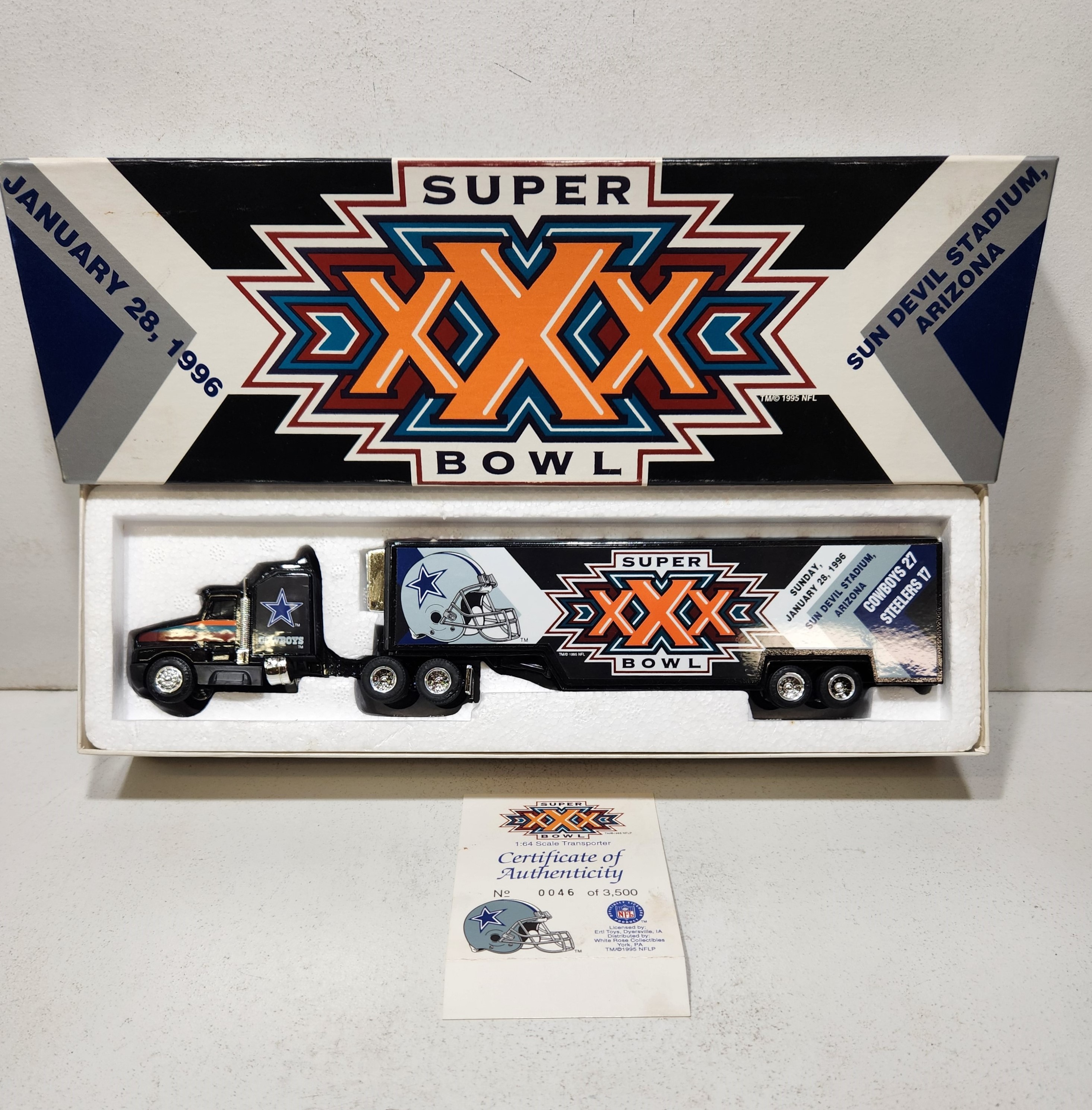 1996 Dallas Cowboys 1/64th Super Bowl XXX hauler by ERTL