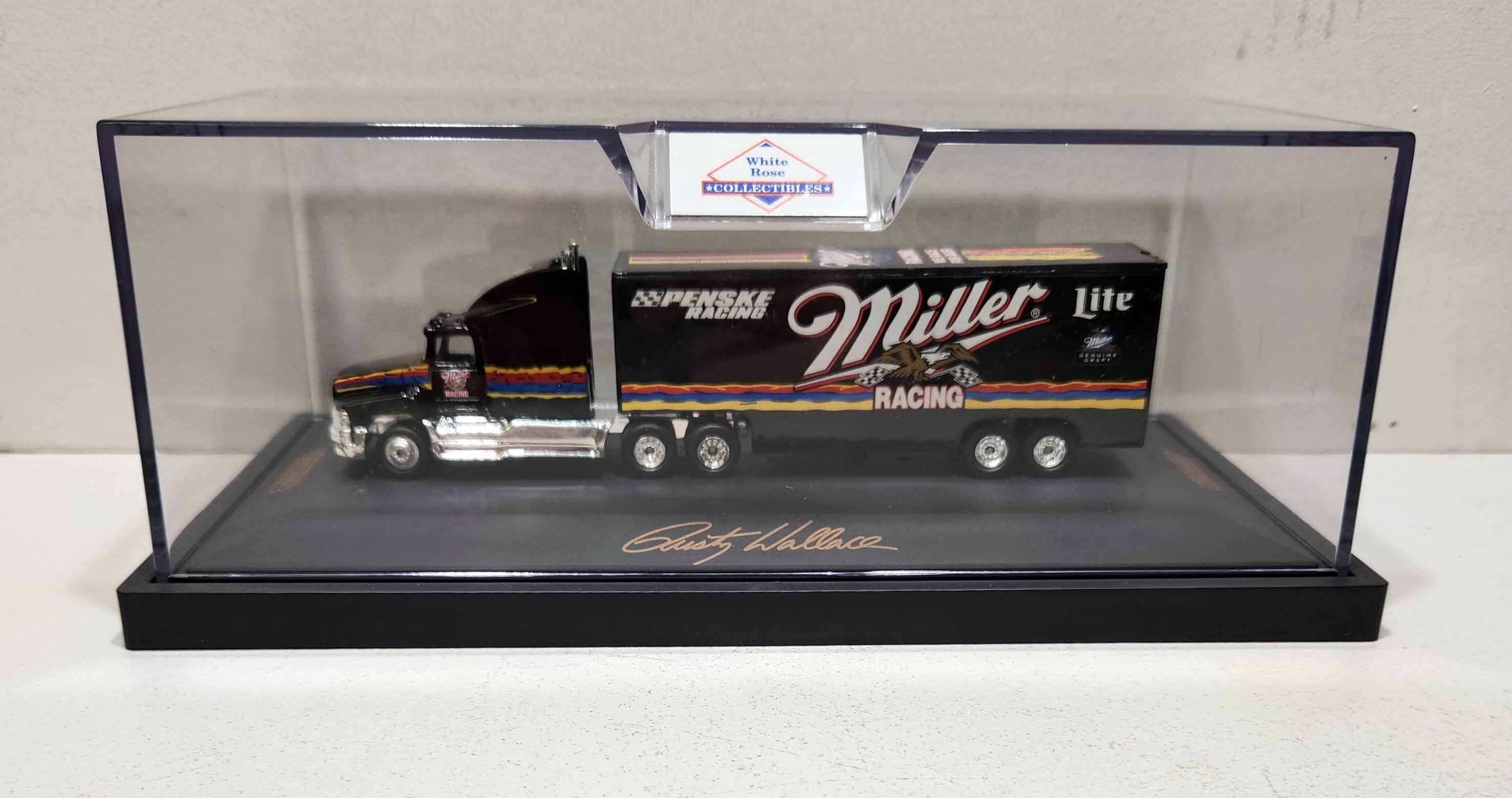 1996 Rusty Wallace 1/80th Miller Transporter in Display Case