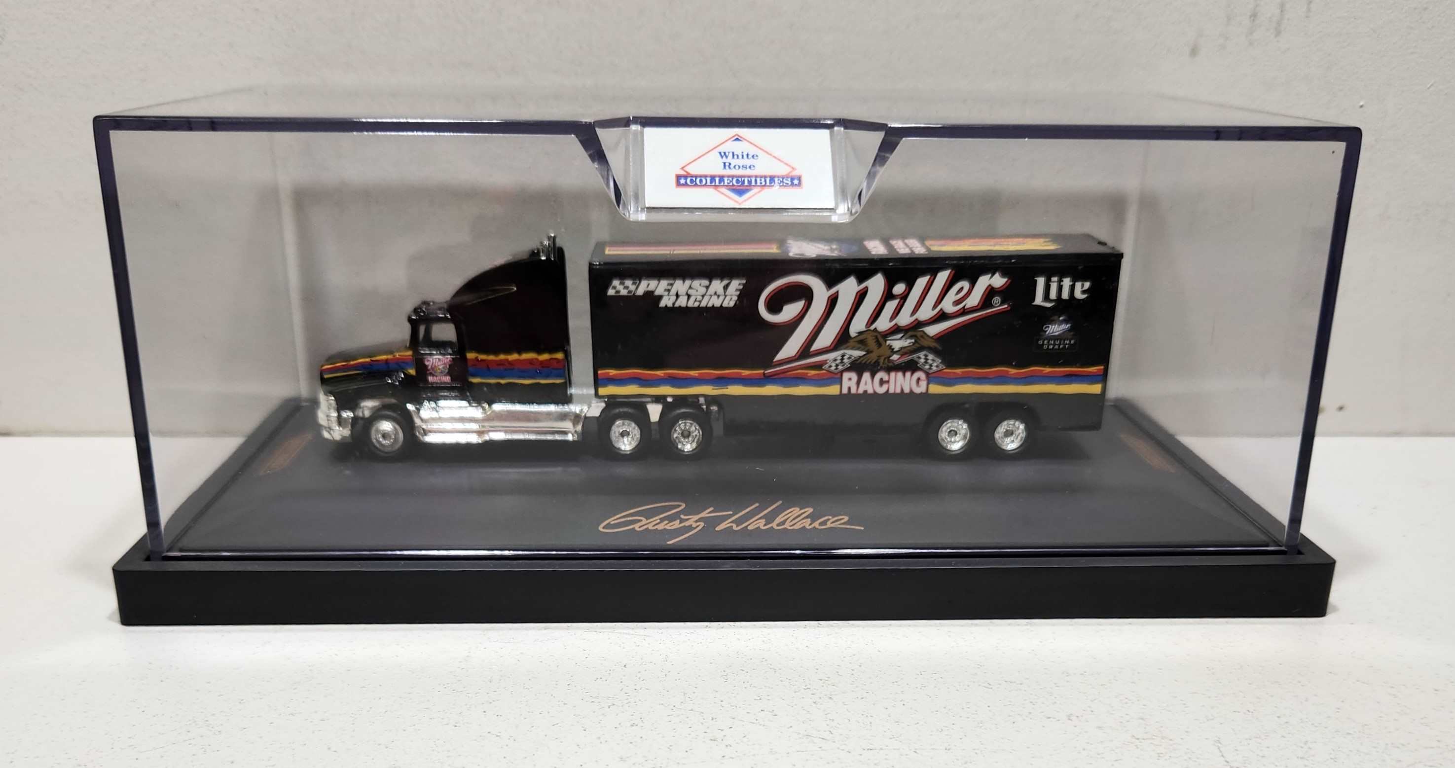 1996 Rusty Wallace 1/80th Miller Racing Transporter in Display Case