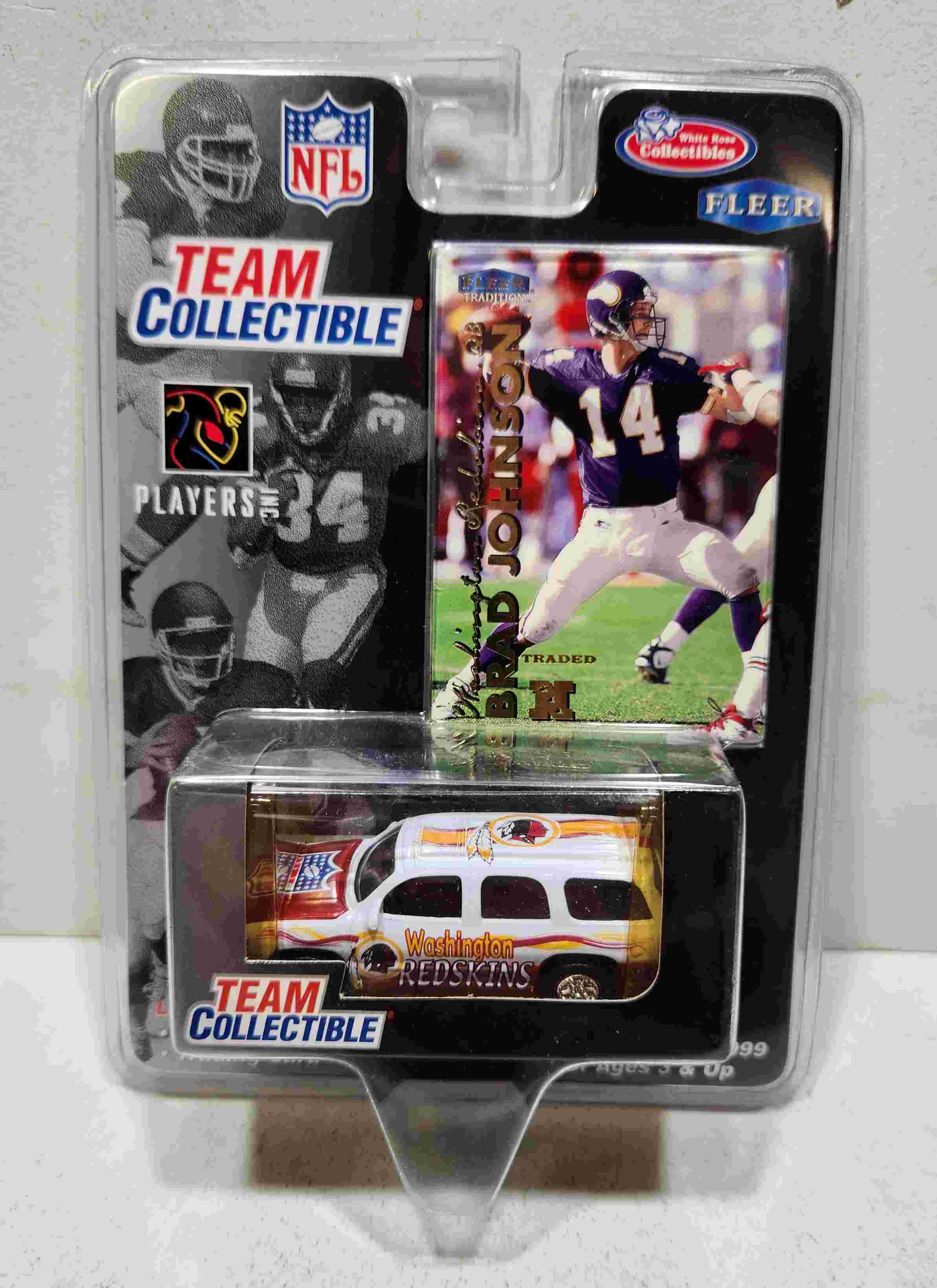 1999 Washington Redskins 1/64th Yukon with Brad Johnson trading card