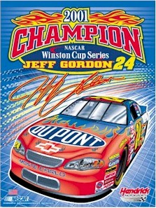 2001 Jeff Gordon 27" x 41""4 Time Winston Cup Champion vertical flag