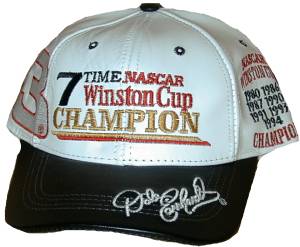 2001 Dale Earnhardt 7x Champion White Leather cap