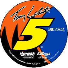 2001 Terry Labonte Kelloggs 3" round decal