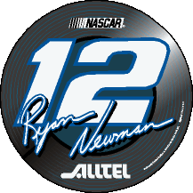 2002 Ryan Newman 3" round #12 decal