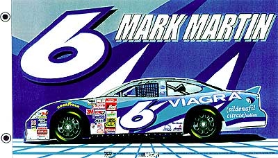 2001 Mark Martin Viagra/Pfizer 3' x 5' flag