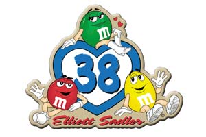 2003 Elliott Sadler M&M's heart hat pin