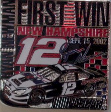 2002 Ryan Newman First Win hatpin