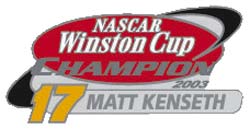 2003 Matt Kenseth Winston Cup Champion hatpin