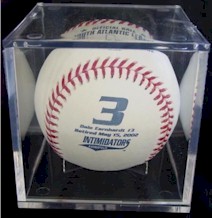 2002 Kannapolis Intimidators #3 retirement baseball in cube