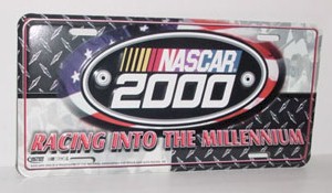 2000 NASCAR 2000 "Racing into the Millennium" Metal License Plate