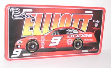 2001 Bill Elliott Dodge metal license plate