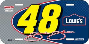 2002 Jimmie Johnson #48 plastic license plate