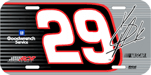 2002 Kevin Harvick #29 plastic license plate