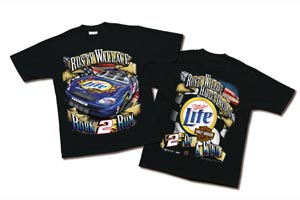 2000 Rusty Wallace Miller Lite "Born 2 Run" Harley tee