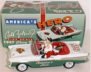 1957 Cal Ripken and  Santa 1/24th 57 Chevy convertible bank