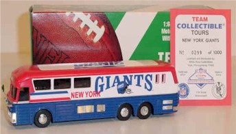 1996 New York Giants 1/64th talking bus