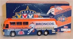 1998 Denver Broncos 1/64th "Super Bowl XXXII" talking bus
