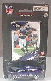 2009 Baltimore Ravens 1/64th Dodge Charger with Joe Flacco trading card