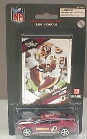 2009 Washington Redskins 1/64th Dodge Charger with Clinton Portis trading card