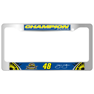 2006 Jimmie Johnson Lowes NASCAR Nextel Cup Champion Chrome License Plate Frame