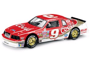 1985 Bill Elliott 1/18th Coors car on clear base