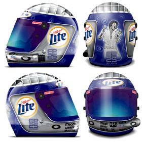 2002 Rusty Wallace 1/4th Miller Lite "Elvis" helmet