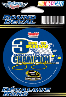 2008 Jimmie Johnson Lowes 3 Time Champion Decal