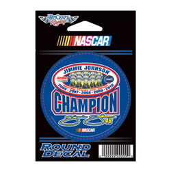 2010 Jimmie Johnson Lowes "5 Time Champion" 3" Round Decal by Wincraft