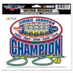 2010 Jimmie Johnson Lowes "5 Time Champion" Ultra Decal by Wincraft