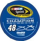 2013 Jimmie Johnson Lowes 3" round 6 Time Champion Decal