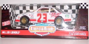 1990 Davey Allison 1/18th Miller High Life Lumina c/w bank