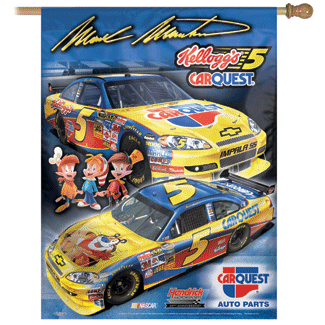 2009 Mark Martin Kelloggs pole flag by Wincraft