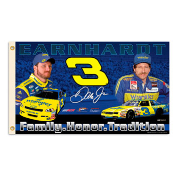 2010 Dale Earnhardt Jr/Sr Wrangler 3X5 fan flag by BSI