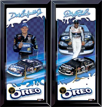 2002 Dale Earnhardt Jr/Sr Oreo clock set
