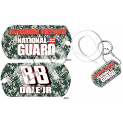 2008 Dale Earnhardt Nationl Guard "Defending Freedom" Dog Tag Keychain