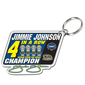 2009 Jimmie Johnson Lowes "4-Time Champion" keychain